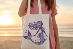 Elegant Mermaid Silhouette SVG Cut File. Mermaid PNG. Product Image 2