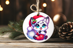 Christmas Arctic Fox Sublimation PNG | Cute Kawaii Designs Product Image 2