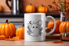 Kawaii Halloween Ghost with Balloon SVG and PNG Clipart Product Image 3