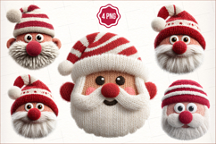 Crochet Yarn Christmas Santa PNG, Christmas PNG, Product Image 1