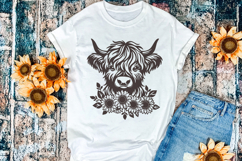 Highland Cow with Sunflowers SVG | Cute Farm Animal PNG File Product Image 3