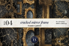 Cracked Mirror Frame Pattern | Black Gold Baroque Product Image 1