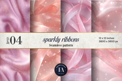 Sparkly Ribbon Texture | Pink Sheer Ribbon Pattern Product Image 1