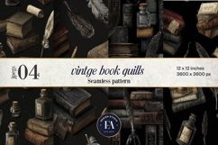 Vintage Book Quills Pattern | Dark Academia Paper Product Image 1