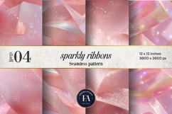 Sparkly Ribbon Texture | Pink Sheer Ribbon Pattern Product Image 1
