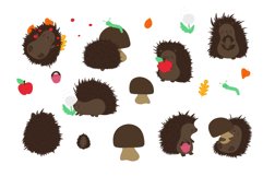 Hedgehog Cute Illustration Set Clipart Product Image 3