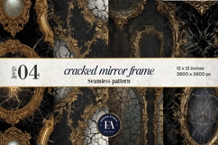 Cracked Mirror Frame Pattern | Black Gold Baroque Product Image 1