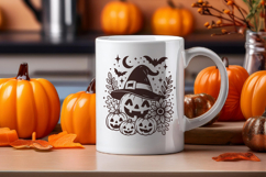 Kawaii Halloween Pumpkin in Witch Hat SVG and PNG Clipart Product Image 2