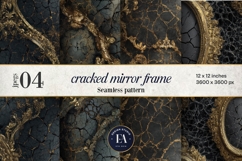 Cracked Mirror Frame Pattern | Black Gold Baroque Product Image 1