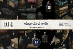 Vintage Book Quills Pattern | Dark Academia Paper Product Image 1