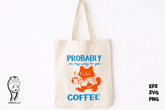 Funny Coffee Cat Hand-Drawn Png Svg Product Image 2