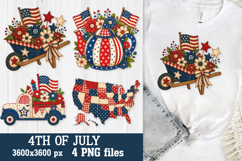 Patriotic Patchwork 4th of July PNG Files Sublimation Product Image 3