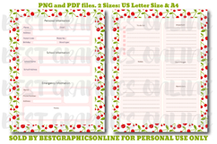 Cherries Daily Planner Printable Pack US Letter Size and A4 Product Image 3
