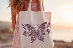 Butterfly Silhouette SVG Cut File. Flower Butterfly PNG. Product Image 2