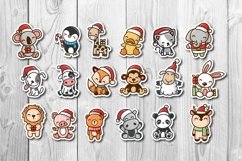 Animals christmas printable sticker bundle, christmas bundle Product Image 2