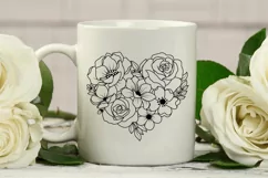 Flower Heart Svg Flower Svg Floral Heart Svg Product Image 5