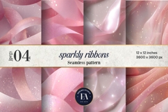 Sparkly Ribbon Texture | Pink Sheer Ribbon Pattern Product Image 1