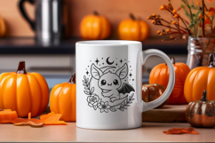 Halloween Floral Halloween SVG|Bat, Ghost, Cauldron&amp; Candy Product Image 5