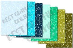 Leaves Digital Papers, White Leaf Paper 100 colors Product Image 4