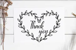 Floral Wreath Svg Cut File. Heart Leaves Frame Png Clipart. Product Image 2