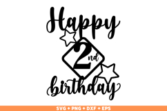 Happy 2nd Birthday SVG, Happy Birthday SVG, Birthday shirt Product Image 1