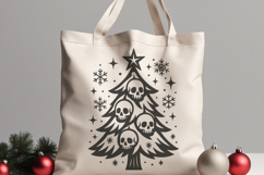 Gothic Skull Christmas Tree SVG, Spooky Holiday Ornament Product Image 3