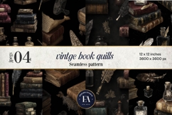 Vintage Book Quills Pattern | Dark Academia Paper Product Image 1