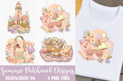 Summer Beach Patchwork Sublimation Designs PNG Product Image 3