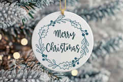 Christmas Wreath with Holly and Berries SVG Product Image 3