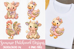 Summer Patchwork Animal Sublimation Designs PNG Files Product Image 4