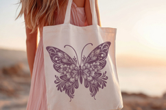 Butterfly Silhouette SVG Cut File. Floral Butterfly PNG. Product Image 2