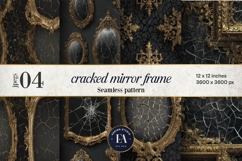 Cracked Mirror Frame Pattern | Black Gold Baroque Product Image 1