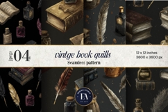 Vintage Book Quills Pattern | Dark Academia Paper Product Image 1