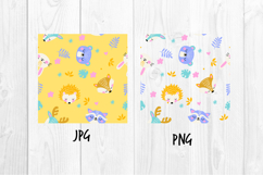 animal Seamless Pattern with Funny Kawaii Product Image 2