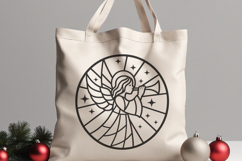 Stained Glass Angel Christmas Ornament SVG Trumpet Product Image 3