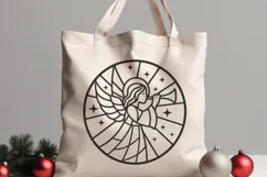 Stained Glass Angel Christmas Ornament SVG Trumpet Product Image 3