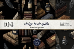 Vintage Book Quills Pattern | Dark Academia Paper Product Image 1