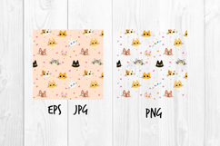 Cute seamless pattern with colorful cat faces Product Image 2