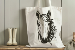 Elegant Horse Head SVG Engraving File| Boho Line Art Design Product Image 2