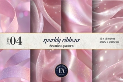 Sparkly Ribbon Texture | Pink Sheer Ribbon Pattern Product Image 1