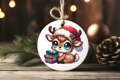 Christmas Reindeer Sublimation PNG | Cute Kawaii Designs Product Image 3
