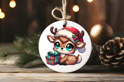 Christmas Reindeer Sublimation PNG | Cute Kawaii Designs Product Image 3