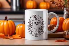 Kawaii Halloween Ghost SVG and PNG Clipart Product Image 3