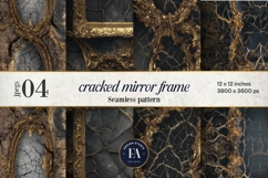 Cracked Mirror Frame Pattern | Black Gold Baroque Product Image 1