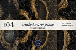 Cracked Mirror Frame Pattern | Black Gold Baroque Product Image 1