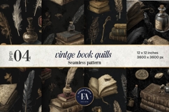 Vintage Book Quills Pattern | Dark Academia Paper Product Image 1