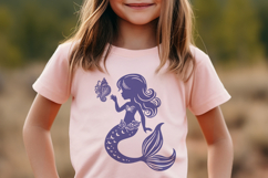 Baby Girl Mermaid Silhouette SVG Cut File. Mermaid PNG. Product Image 2