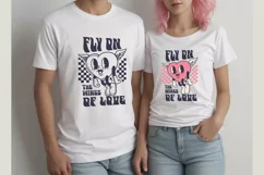 Love retro, fly on the wings of love, svg and sublimation Product Image 2