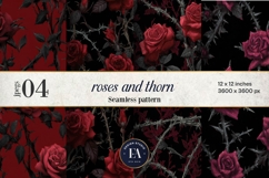 Gothic Rose Digital Paper, Dark Floral Seamless Pattern Product Image 1