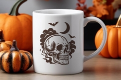 Vintage Halloween Skull SVG | Gothic Retro Skeleton PNG Product Image 2